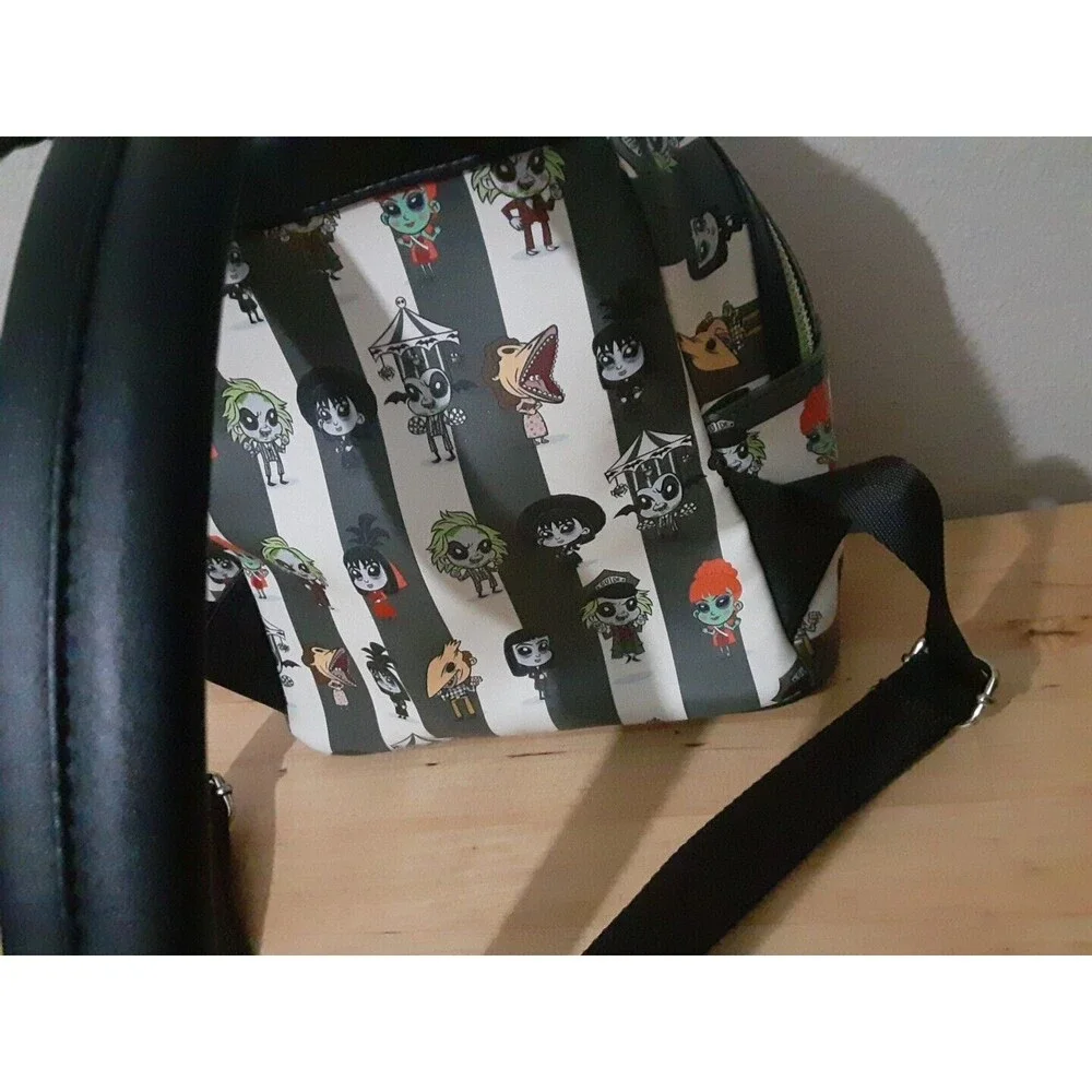 Loungefly Beetlejuice Chibi Mini Backpack Double Shoulder Strap Bag Purse